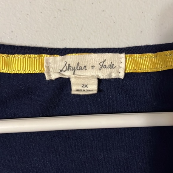 Skylar & Jade sleeveless top, blue pattern. Sz 2x - Picture 4 of 7